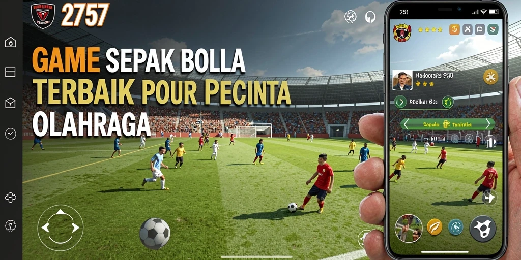 Tampilan gameplay 2757 saat pertandingan sepak bola.