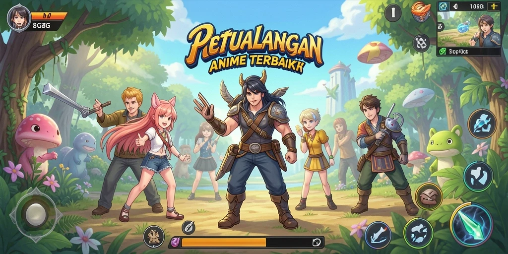 Tampilan screenshot 8G8G dengan aksi pertarungan karakter anime.