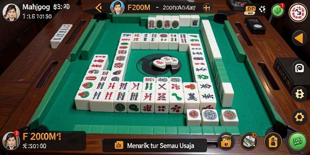 Tampilan gameplay Mahjong yang menawan di F200M.