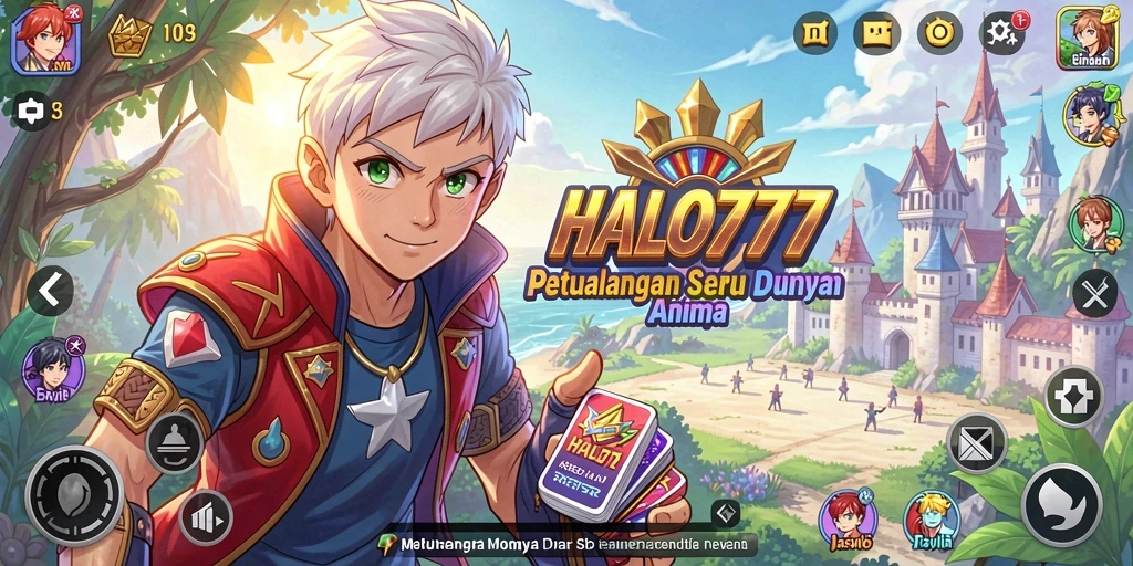 Screenshot gameplay HALO777 yang menampilkan aksi pertarungan karakter anime.