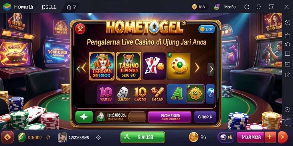 Tampilan gameplay HOMETOGEL dengan dealer langsung yang profesional.