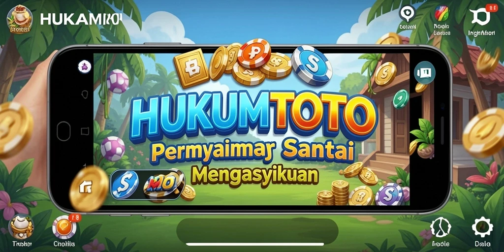 Screenshot HUKUMTOTO menunjukkan gameplay yang penuh warna dan dinamis.