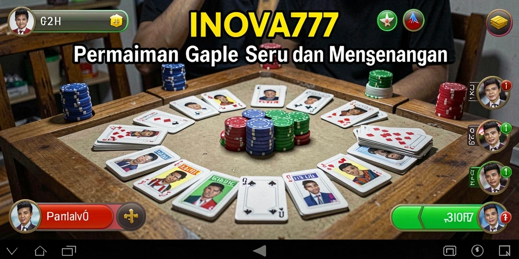 Screenshot gameplay INOVA77 menampilkan keseruan bermain Gaple.