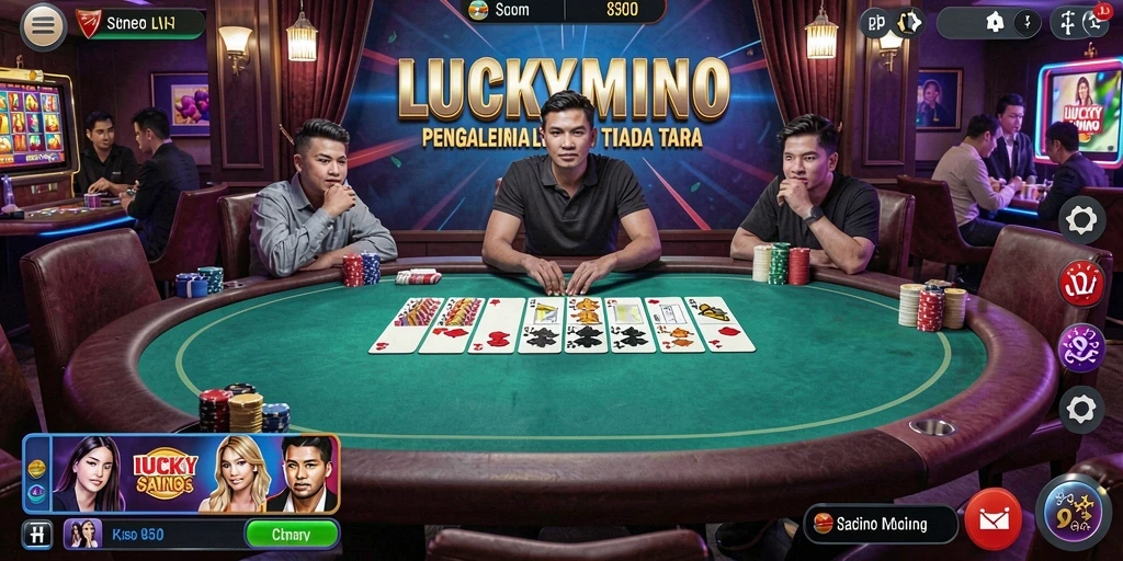 Tangkapan layar gameplay LUCKYMINO yang menarik dan interaktif.
