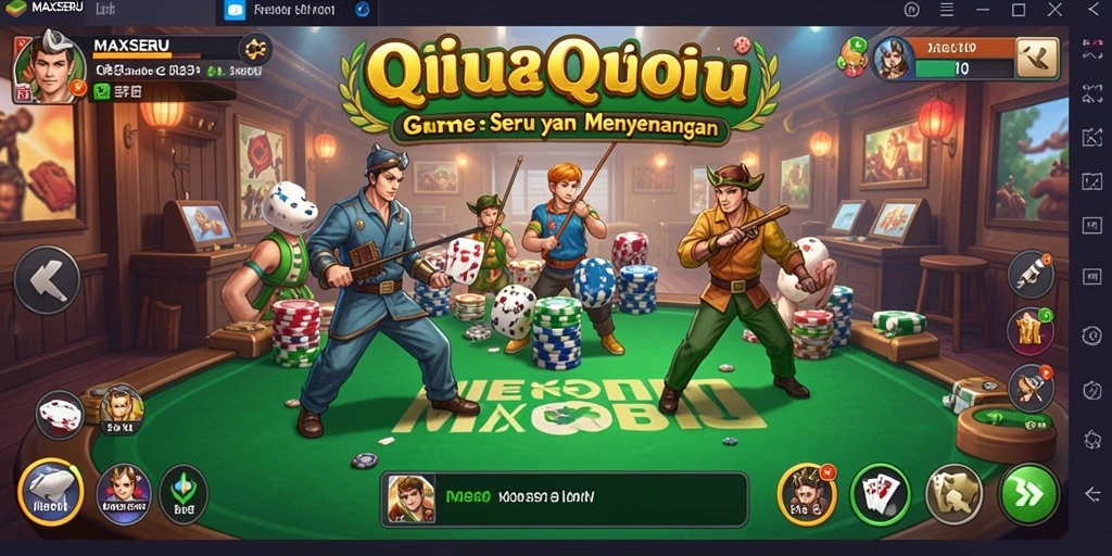 Screenshot gameplay MAXSERU menampilkan aksi seru permainan QiuQiu.