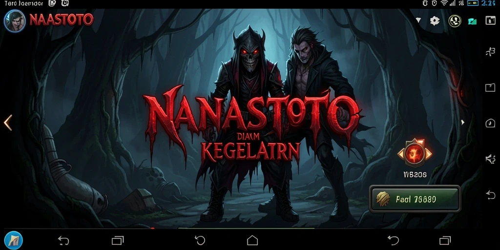 Screenshot utama NANASTOTO menampilkan momen menegangkan saat menjelajahi tempat angker.