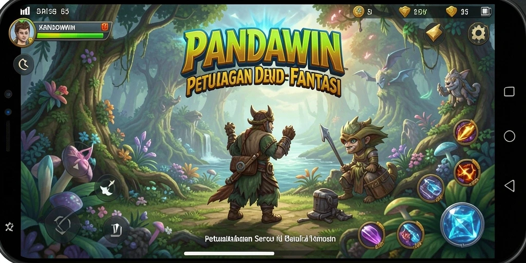 Tampilan gameplay PANDAWIN yang menarik dan penuh petualangan.