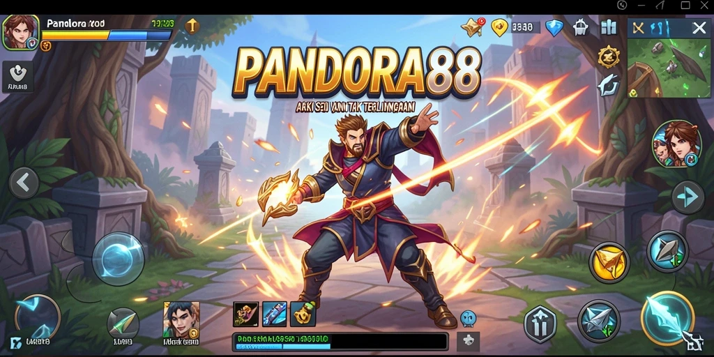Screenshot gameplay PANDORA88 menunjukkan aksi bertempur yang intens dan menegangkan.