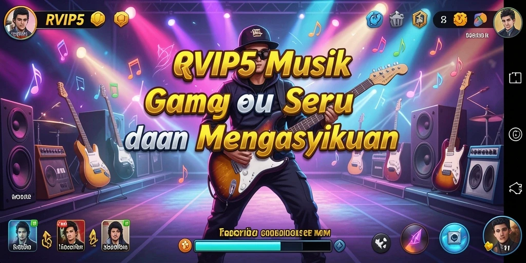 Screenshot gameplay RVIP5 menunjukkan momen seru bermain musik.