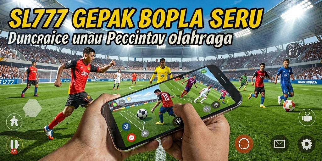 Tampilan gameplay sepak bola yang menegangkan dan realistis.