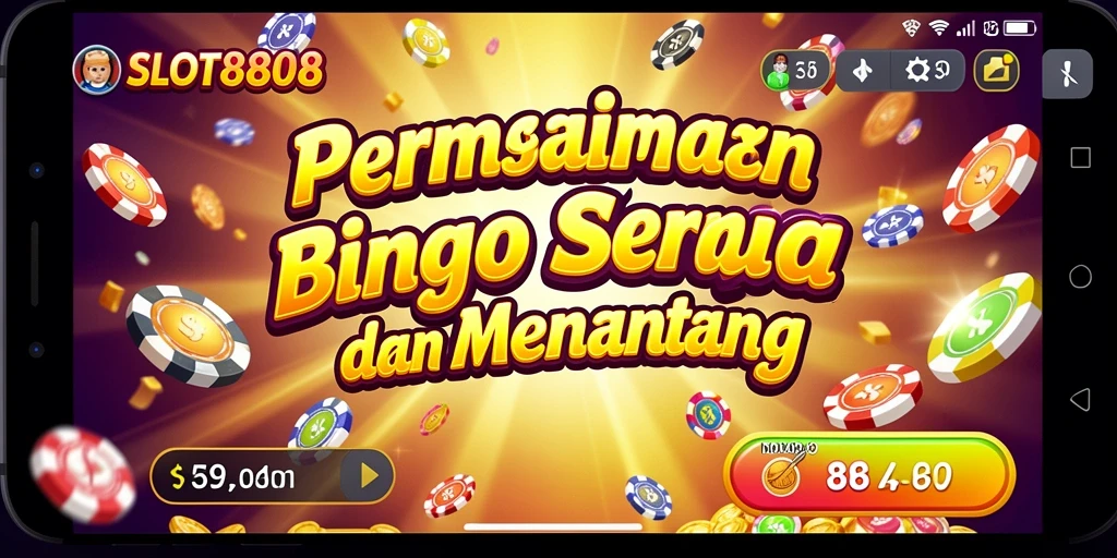 Tampilan gameplay menarik di SLOT8808 dengan suasana Bingo yang ceria.