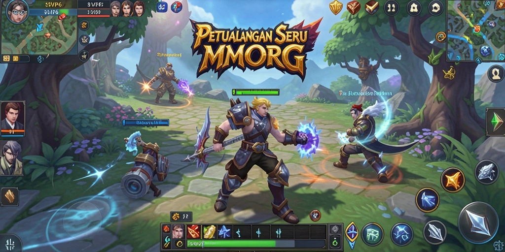 Gameplay menarik dalam dunia fantasi MMORPG yang luas.