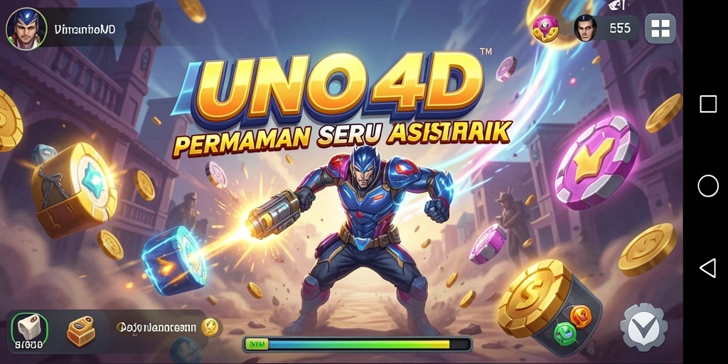 Screenshot utama UNO4D menampilkan aksi tembak-menembak yang seru.