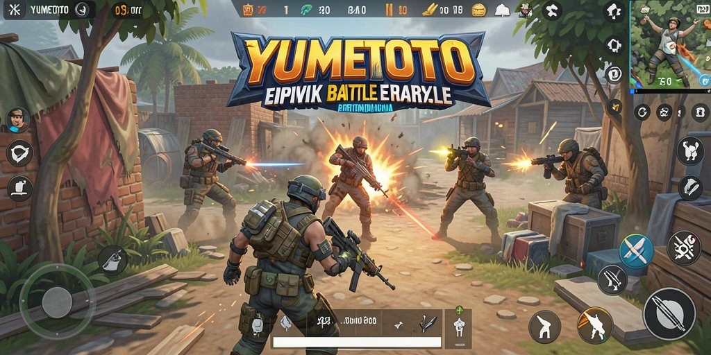 Gameplay intens dari YUMETOTO dalam pertempuran Battle Royale.